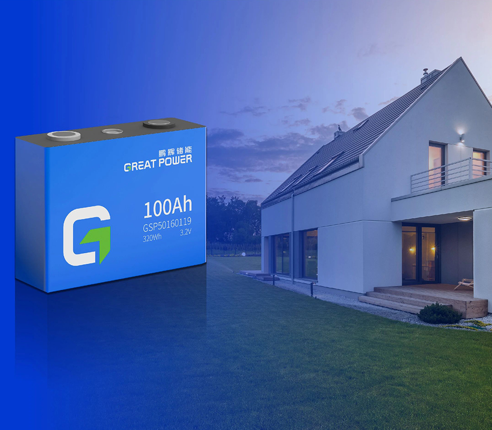 Great Power presenta una nueva célula de almacenamiento residencial de 100 Ah con ciclo de vida prolongado